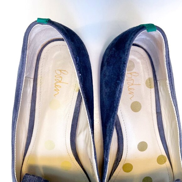 Boden Melody Fringe Loafers, Navy/Forest Suede, Size 8.5 (39) - Picture 5 of 9